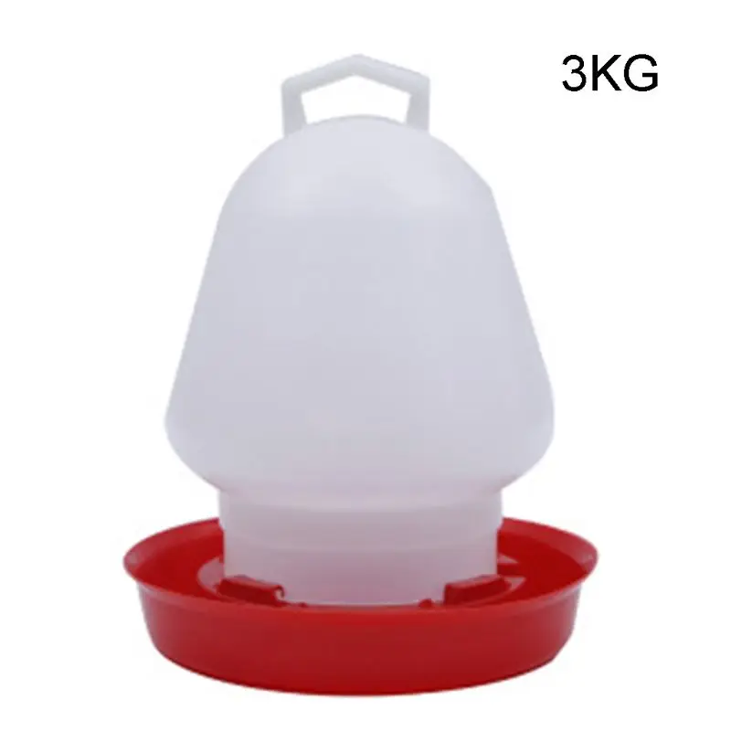 Plastic Chicken Waterer Durable Automatic Poultry Water Feeder with Handle 3 Sizes Hanging Waterer for Geese Duck Chick