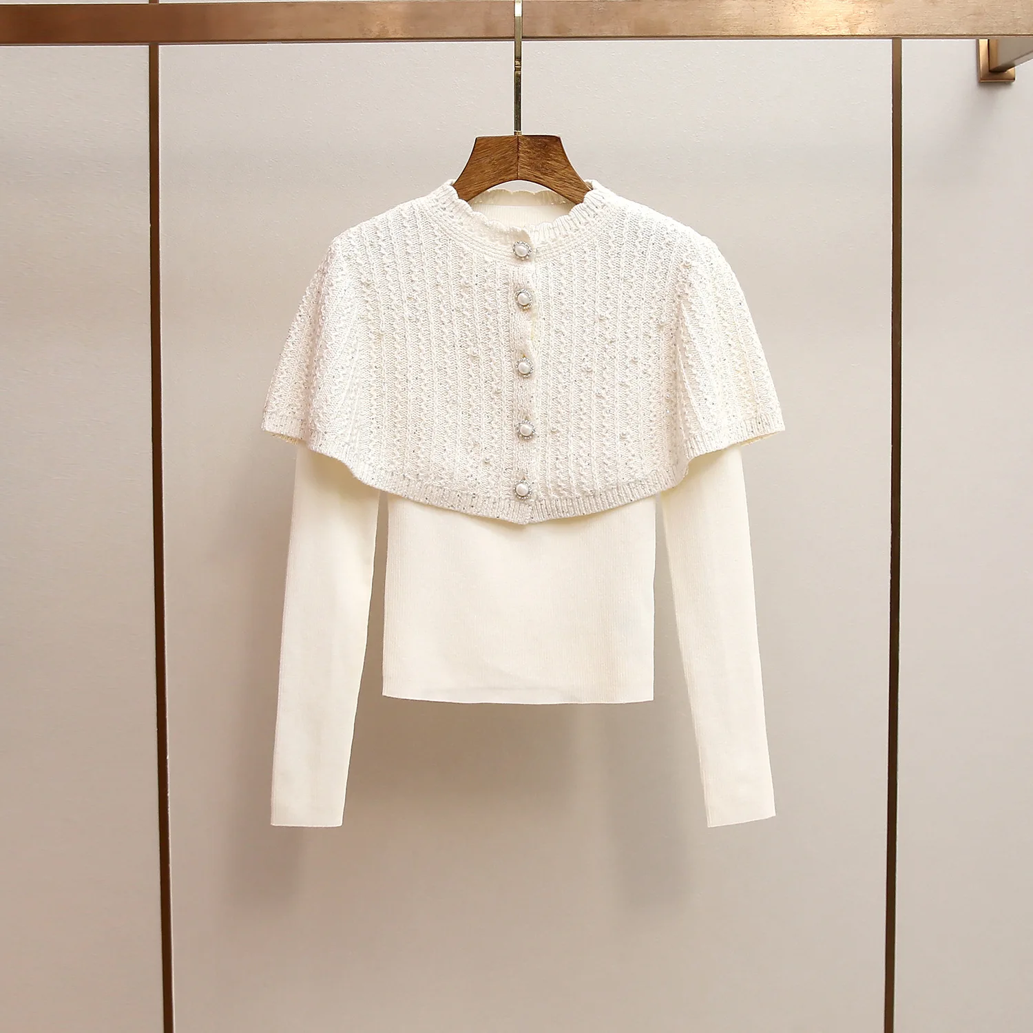 Ele Heavy Work Diamond Incorporato Maglieria Top Dimagrante Sle Autunno Inverno Nuovo Arrivo Faionable Fibra di poliestere cinese