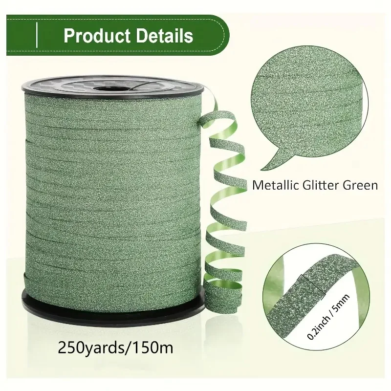  250 ярдов пластиковая лазерная атласная лента Рождественский металлический воздушный шар лента галстук вечерние DIY ремесла подарочная упаковка букет свадебный декор