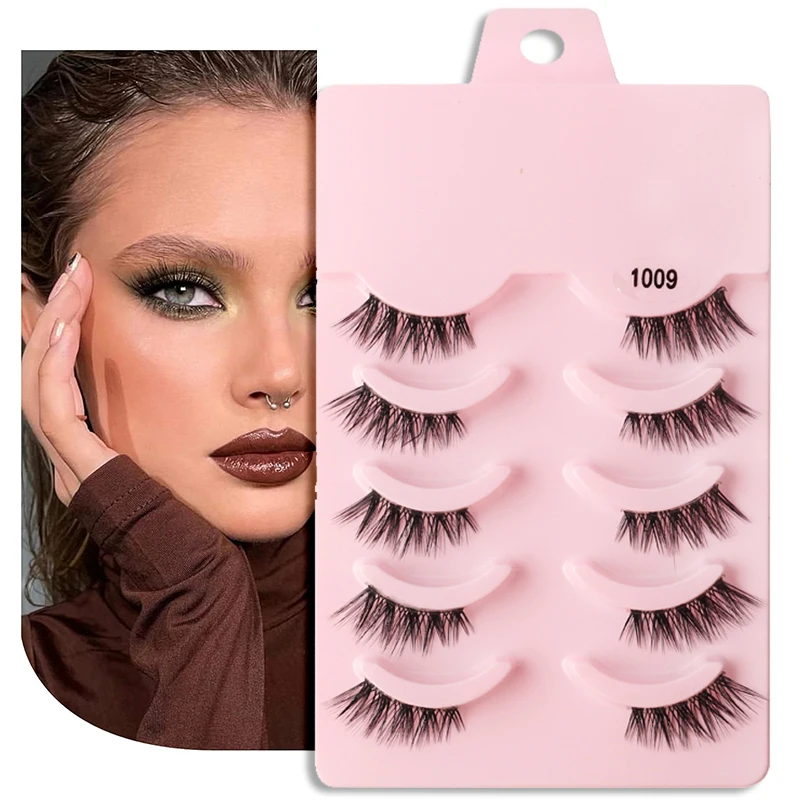 3/5/7/10 Pairs Half Eyelashes Handmade Natural Mink Lashes Long Fluffy 3D Eyelashes Faux Cilias Wholesale Eye Hair Makeup Lashes