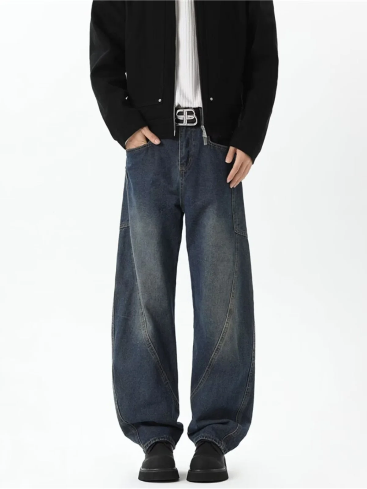 

American Retro Knife Jeans Men's Spring Cleanfit Straight Leg Micro Flare Pants High End Cool Street Sle Jeans