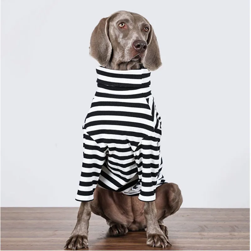 Small-large Dog Clothes Striped Dog Backing Shirt Labrador Golden Retriever Doberman  Designer Dog Costume Dog Accessories