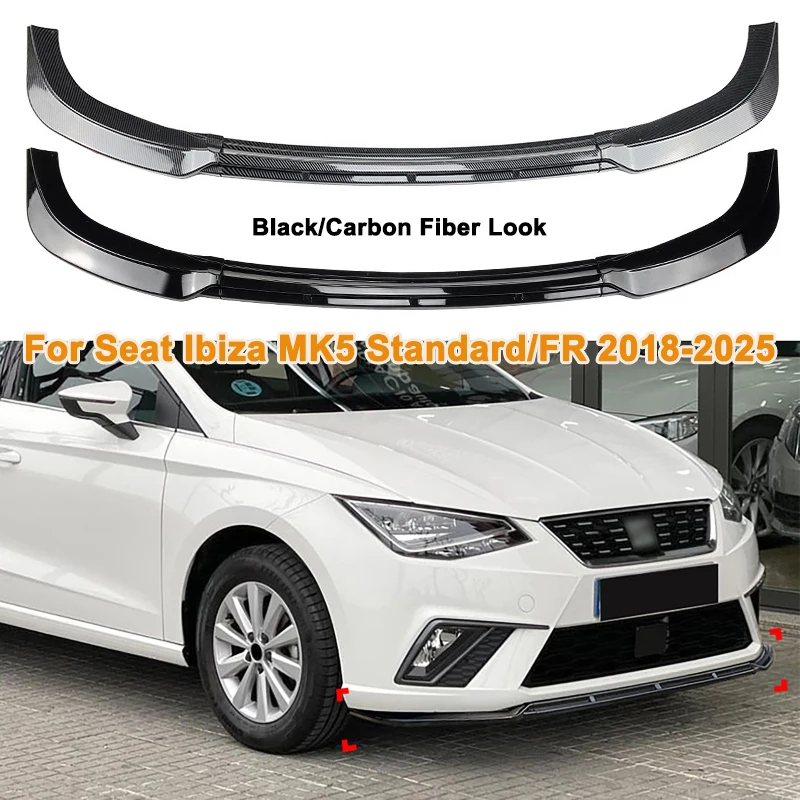 

Front Bumper Lip Chin Spoiler For Seat Ibiza MK5 Standard/FR 2018-2025 Replace Diffuser Guard Body Kit Spoiler Trim Auto Parts