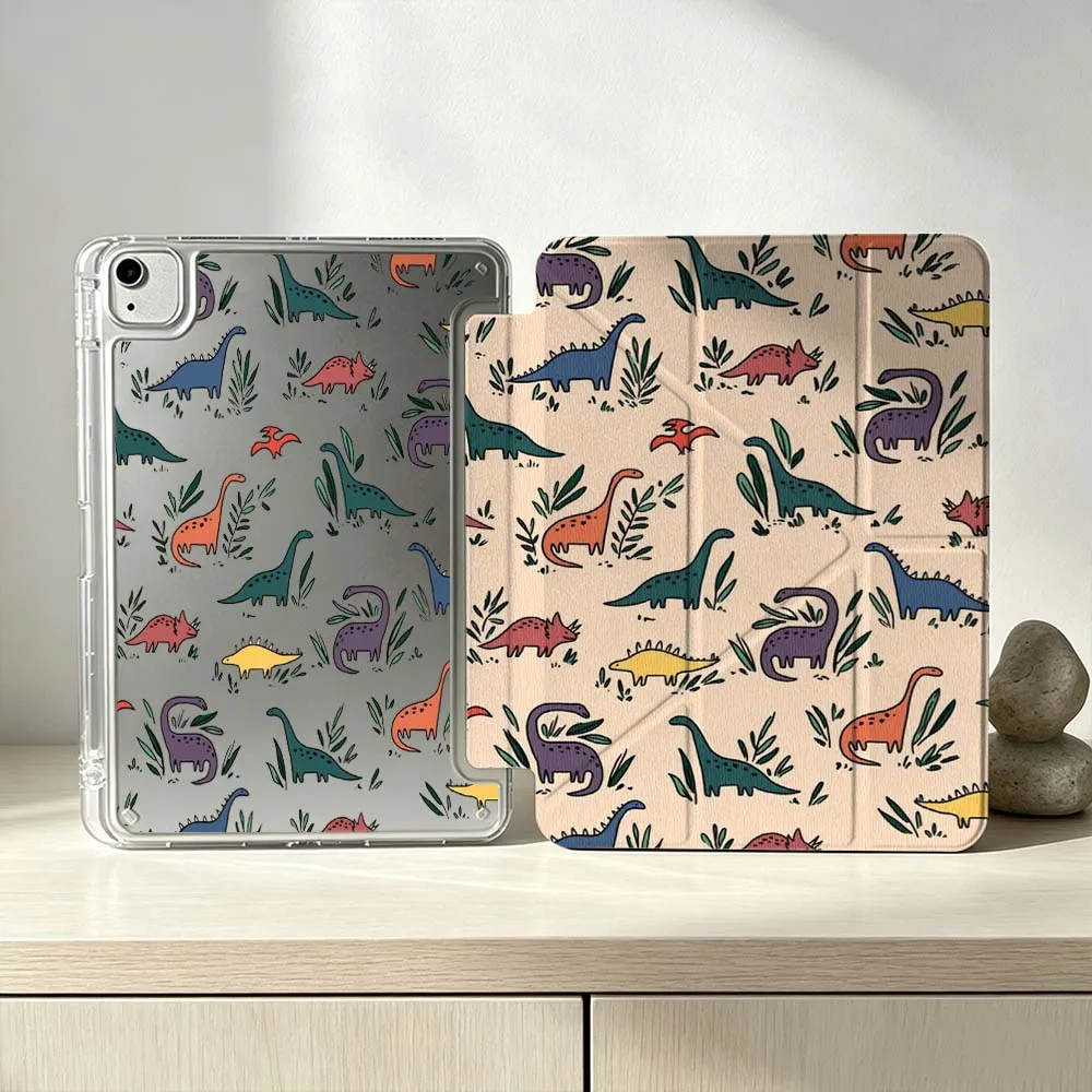 Cartoon Dinosaur Design Soft For iPad Pro Air mini 6 5 4 3 2 1 11th 10th 6th 5th M5 M4 M3 M2 9gen Foldable 3Y Tablet Case