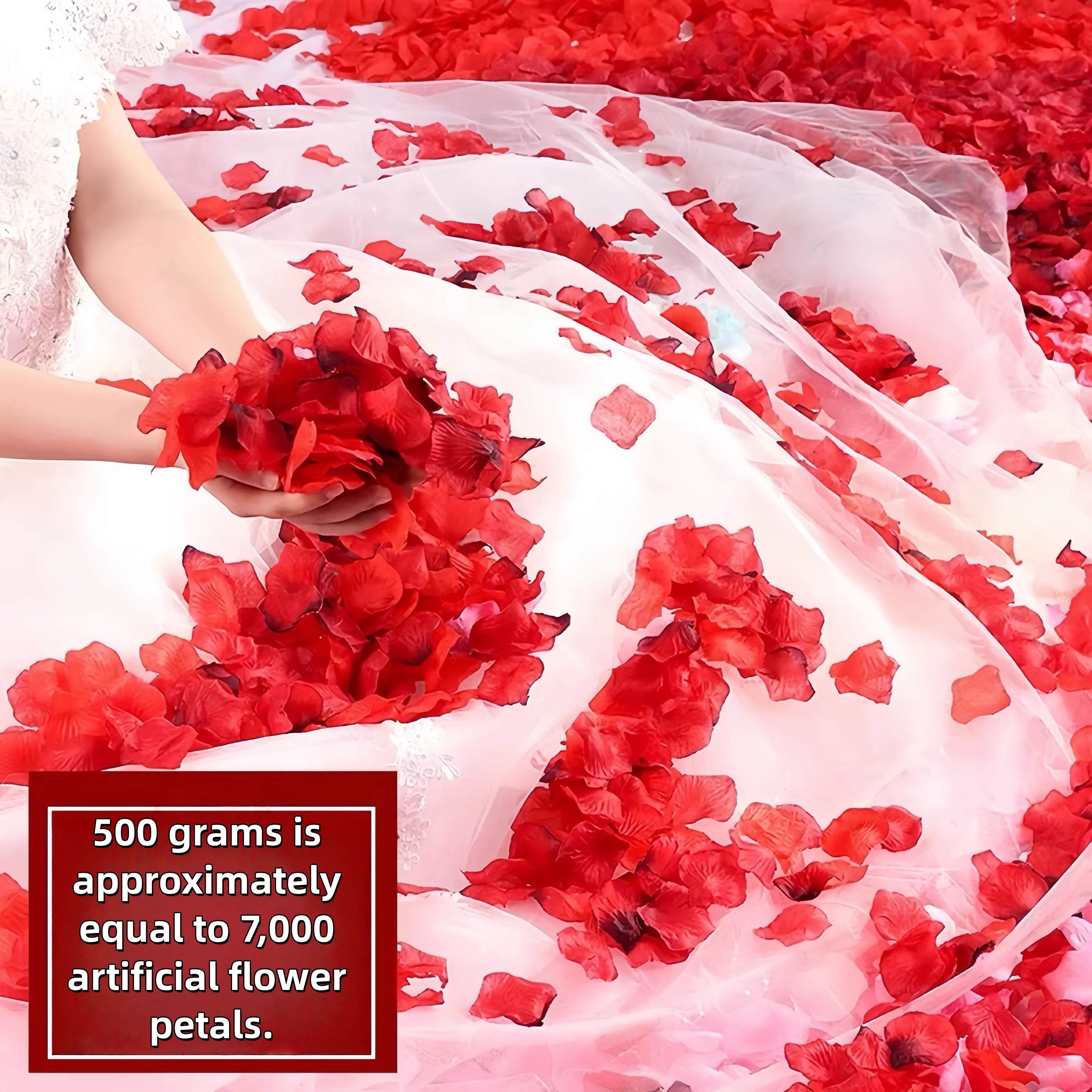 بتلات الورد الاصطناعي 1000 قطعة، بتلات الزهور المزيفة لديكور اقتراح الزفاف، الذكرى السنوية الرومانسية لعيد الحب