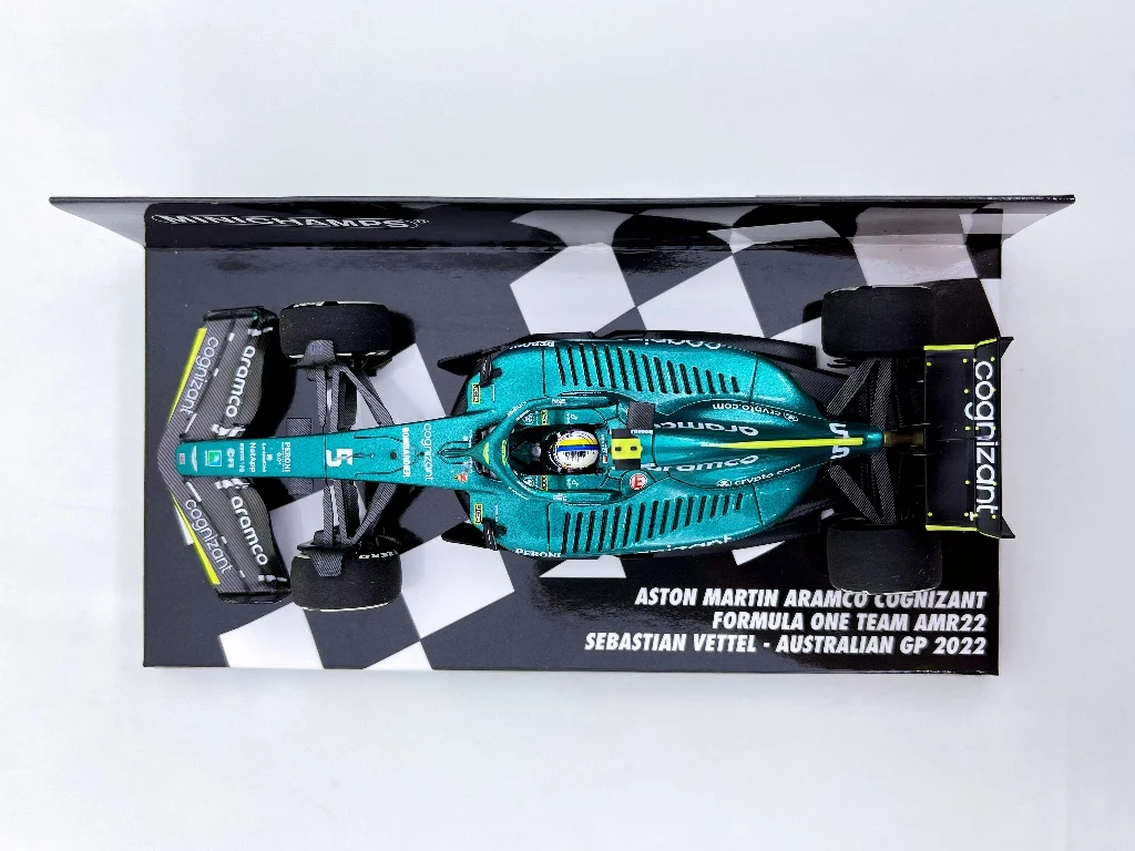 Minichamps 1:43 F1 AMR22 2022 سيباستيان فيتيل أستراليا محاكاة طبعة محدودة الراتنج معدن ثابت نموذج سيارة لعبة هدية