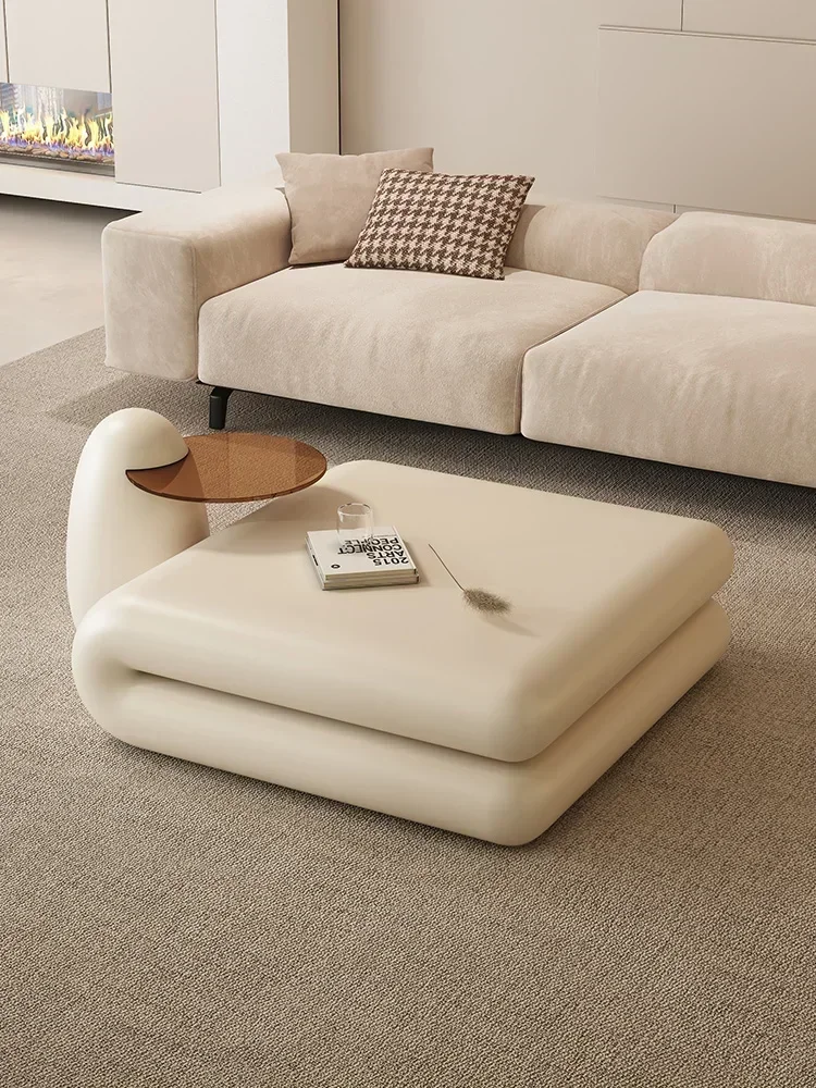 

Комплект чайных столиков TAO Navay Cream Style: большой и маленький, простой квадратный столик для чая и книг