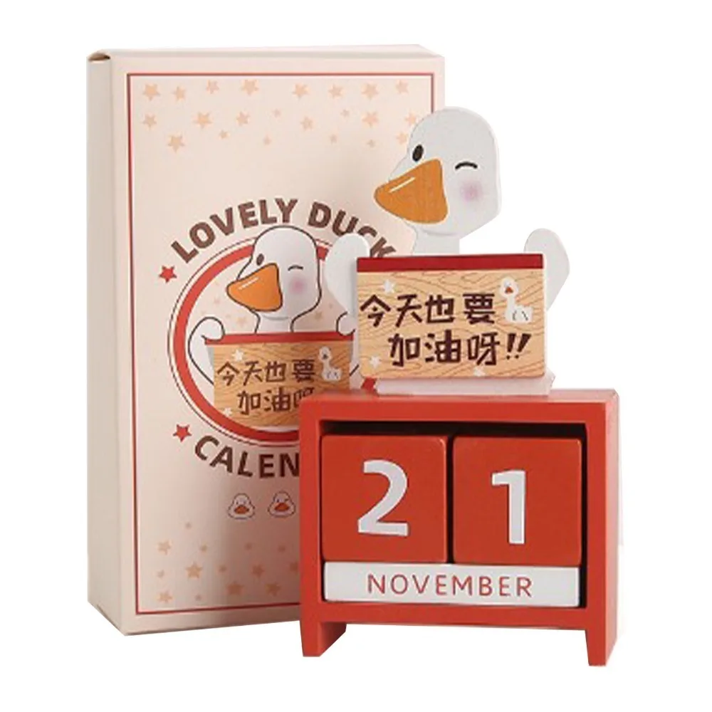 Wooden Adjustable Wooden Block Desk Calendar 2.76x1.38x5.51in Calendar Interchangeable Month Date Wooden Calendar