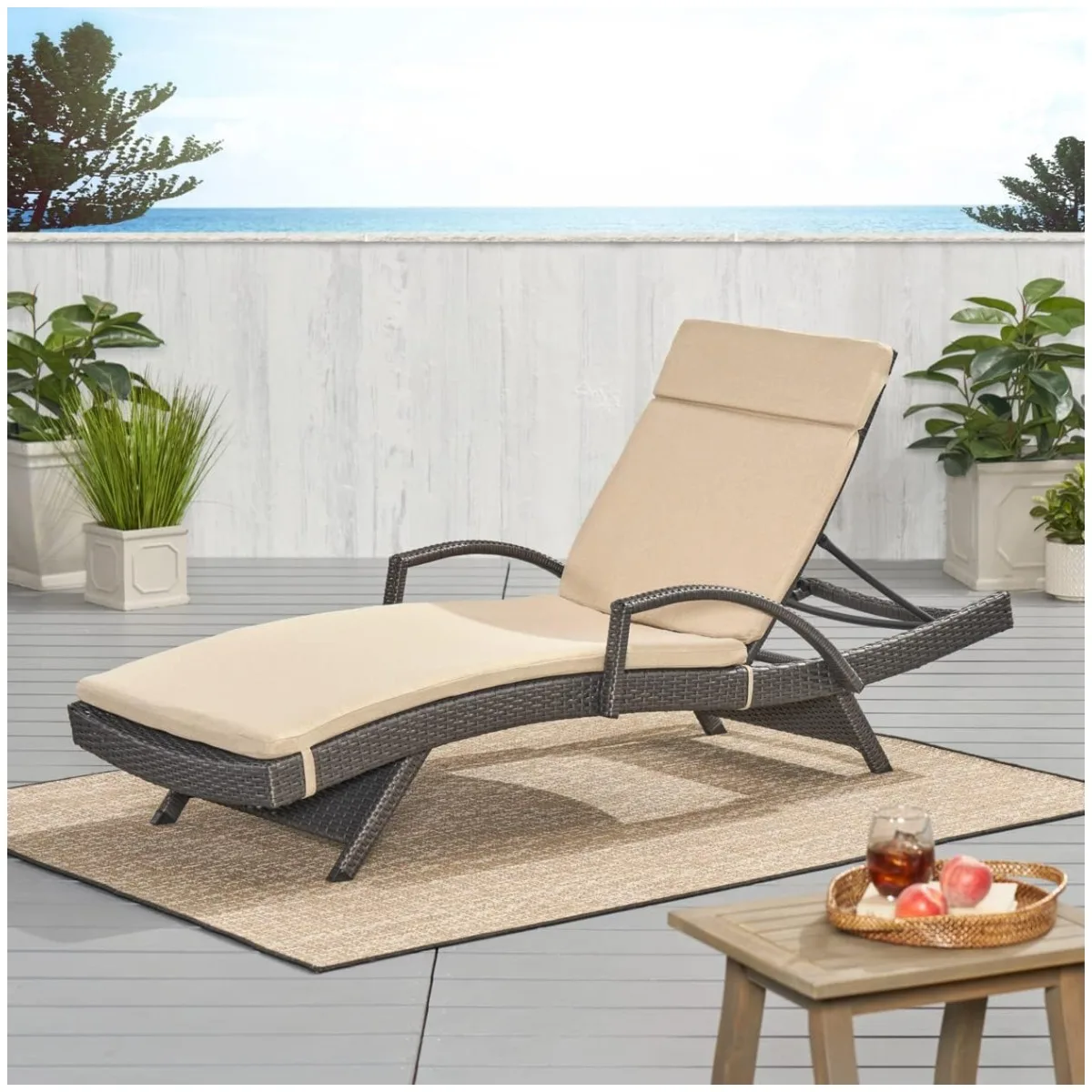

Salem Outdoor Water Resistant Chaise Lounge Cushion, Textured Beige