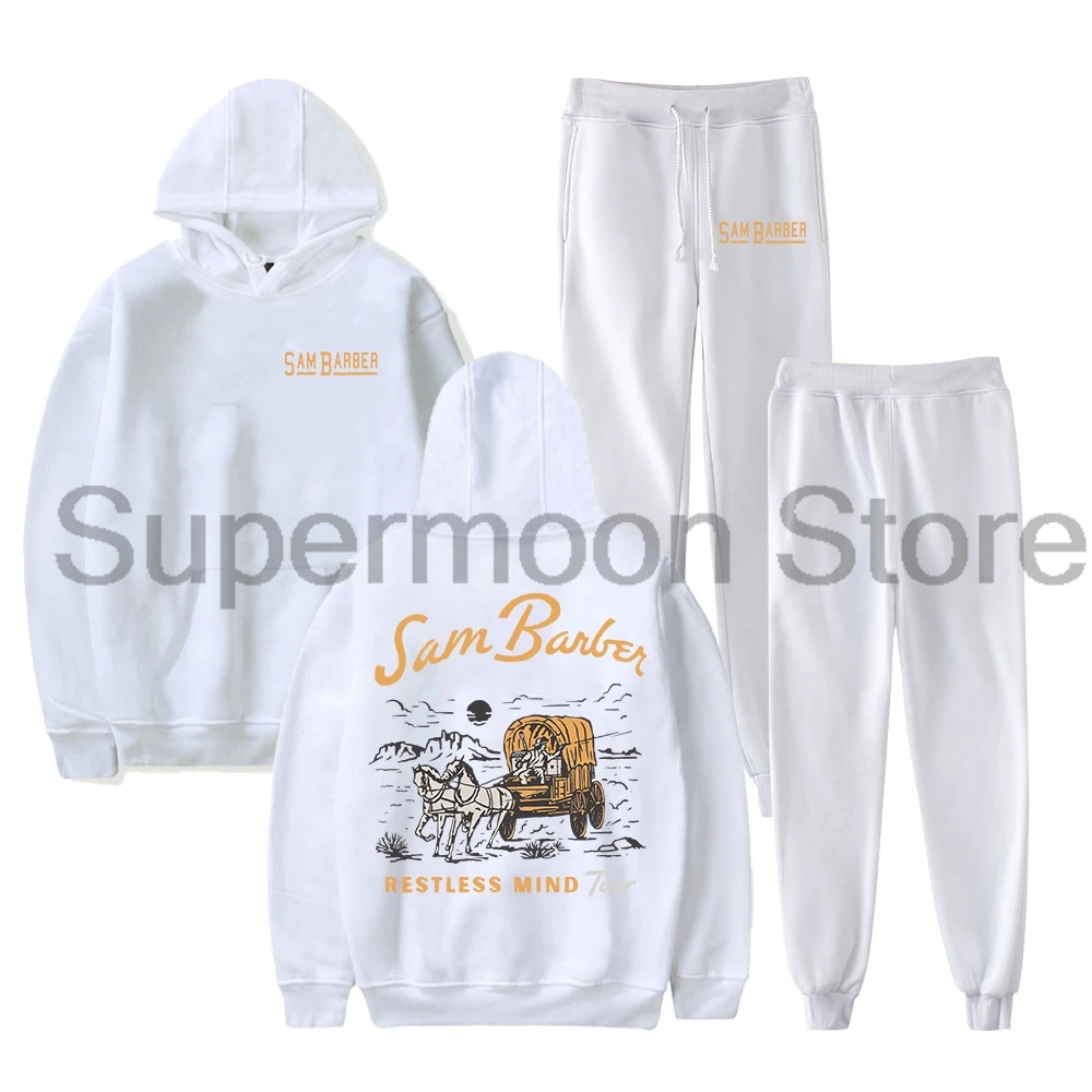 

Толстовки с капюшоном Merch Sam Barber Restless Mind Tour, брюки для бега, комплект из двух предметов, толстовки + спортивные штаны, комплекты одежды для женщин и мужчин