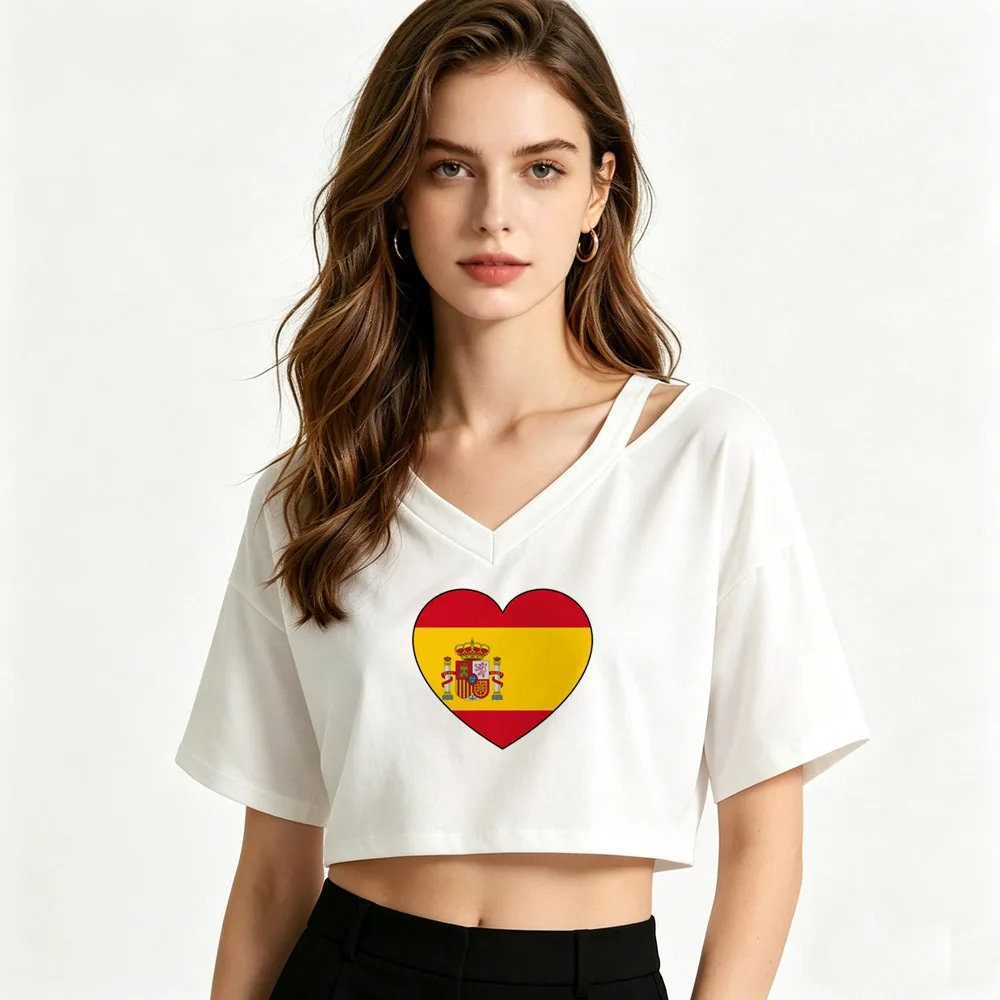 Spain cropped top teen emo scene  party tshirt goth kawaii gyaru