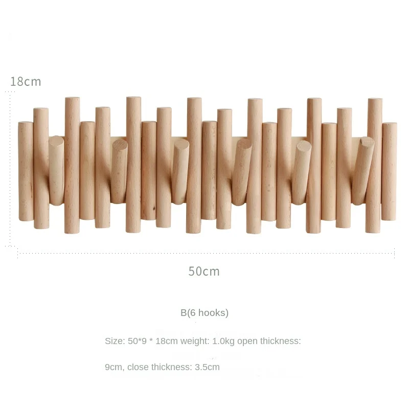 

key hook wall hanging beech wood green factory decoration storage solid wood clothes rack door fitting room creative shelf