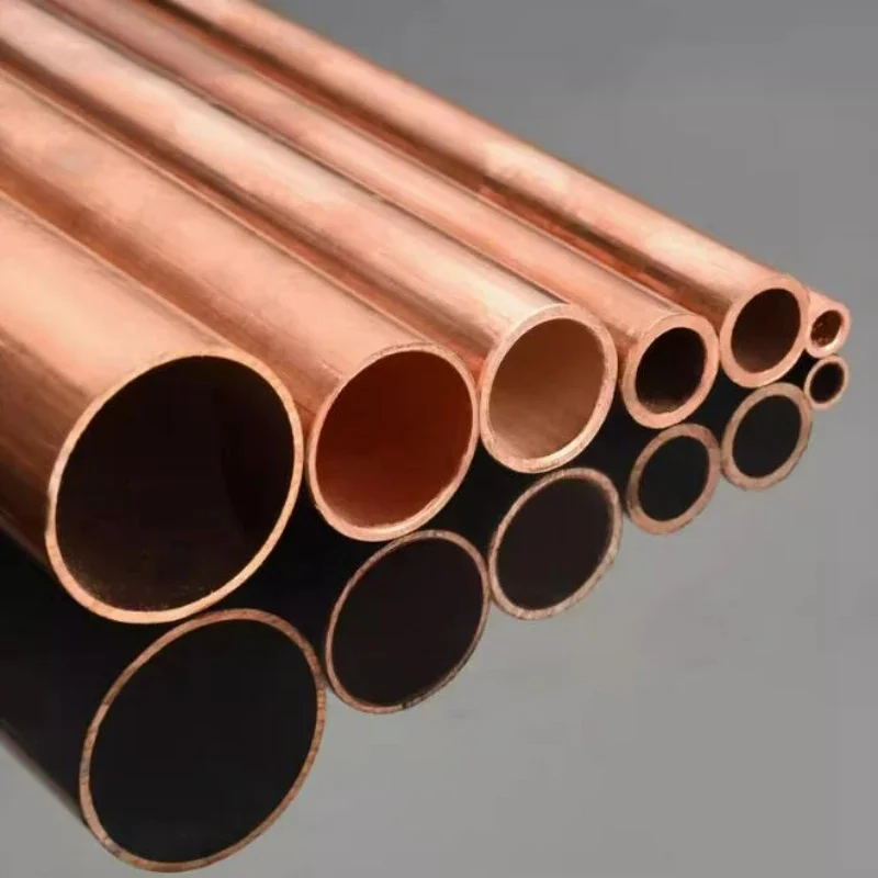 T2 Purple Copper Straight Pipe Diameter 6-15mm Hollow Hard Copper Tube 250mm For Electrical Mechanical Lighting Decor