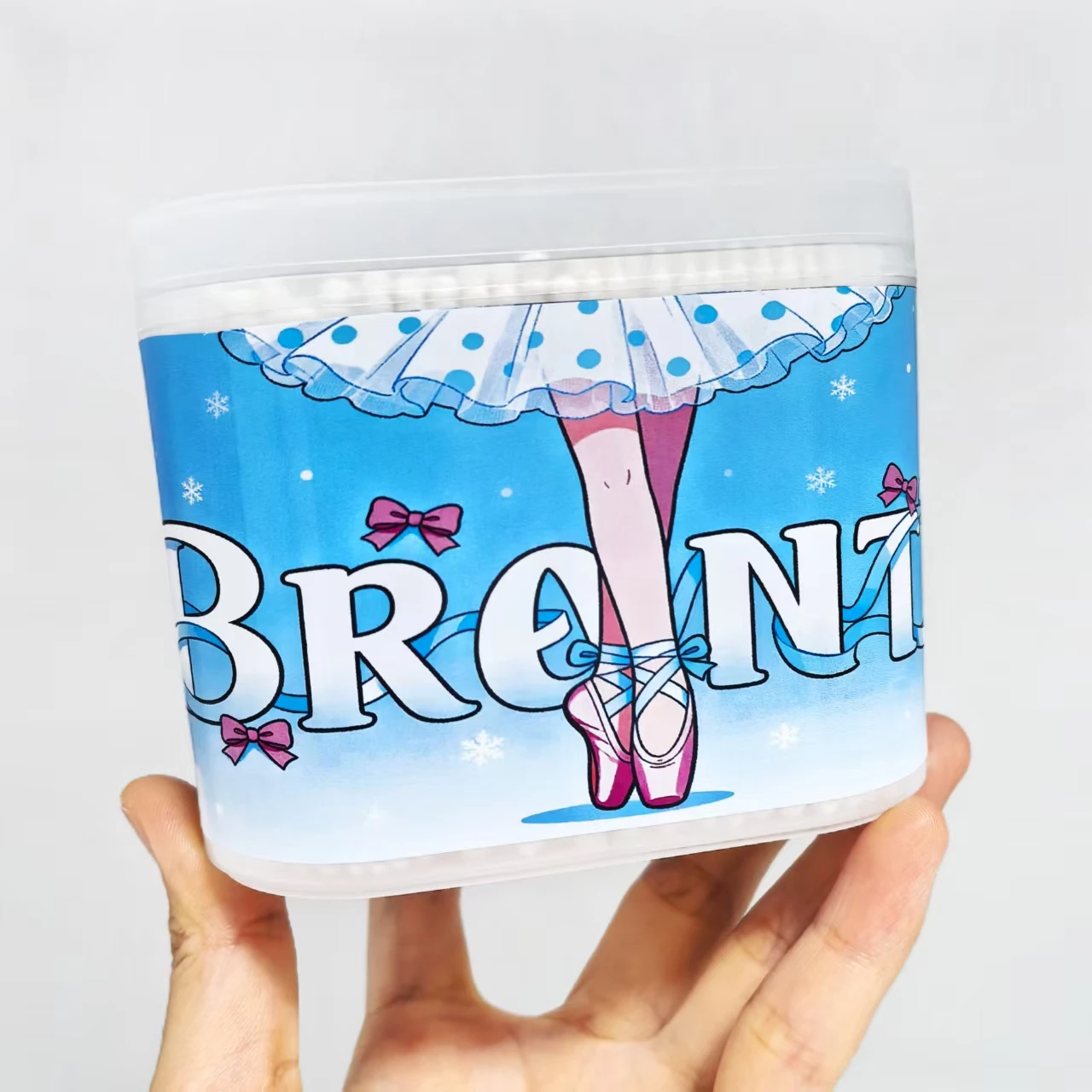 600 قطعة من مسحات القطن ذات العمود النحيف المدمجة بنمط الباليه الإبداعي، مسحات قطنية مدمجة مزدوجة الأطراف للتنظيف اليومي