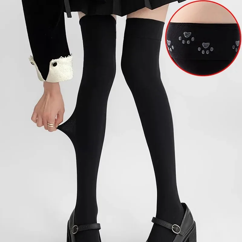 40/50/70 cm Damen-Tanzsocken, Katzenpfoten-Silikon-Anti-Rutsch-Strümpfe, oberschenkelhohe Overknee-Socken, lange Baumwollstrümpfe, Medias – Detail 9