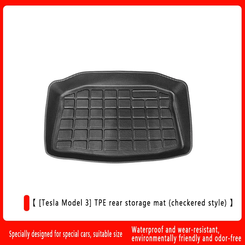 

3 шт. для Tesla Model 3, пятиместный материал TPE, водонепроницаемые, износостойкие, 3D литые впрысками, передние и задние коврики для багажника