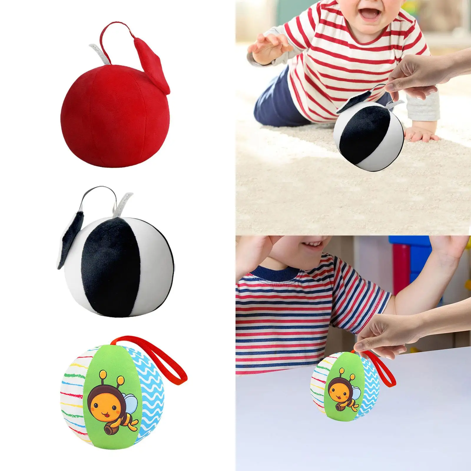 Newborn Sensory Toy Baby Visual Stimulation Toy Comfortable Soft Infant Ball