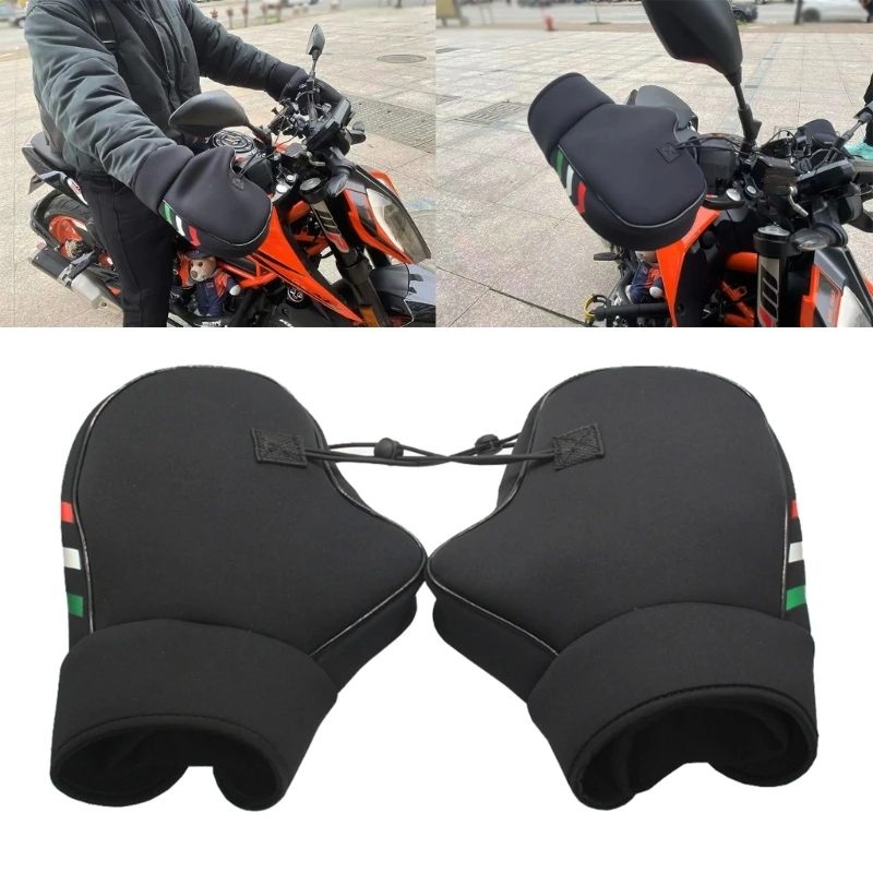 Universal Motorcycle Handlebar Gloves Muff Riding E-Bike Handguards Hand Protector Covers Winter Warm Scooter Windproof Mittens