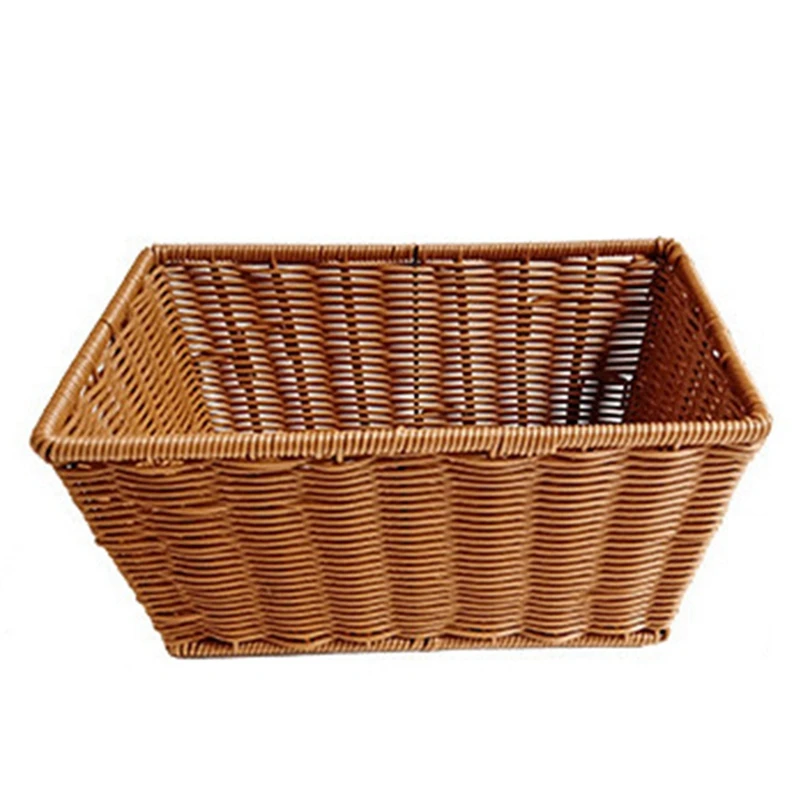 

Manual Woven Storage Basket Handmade Laundry Wicker Baskets Sundries Bevel Storage Box Fruit Basket