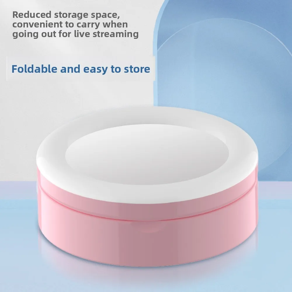 Adjustable Height Makeup Mirror Fill Light Bracket Stable Base Folding Fill Light Phone Stand Universal Portable