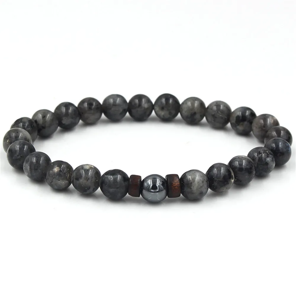 Volcanic Rock Stone Bracelet For Men Wooden 8MM Aromatherapy Lava Beads Bangle Tibetan Buddha Wrist Chain Women Jewelry