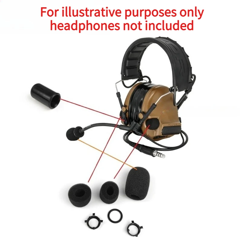 Microphone Sponge Replacement Parts For Comtac III C3 C2 Sound Pickup Noise Reduction Tactical Headset Accessories