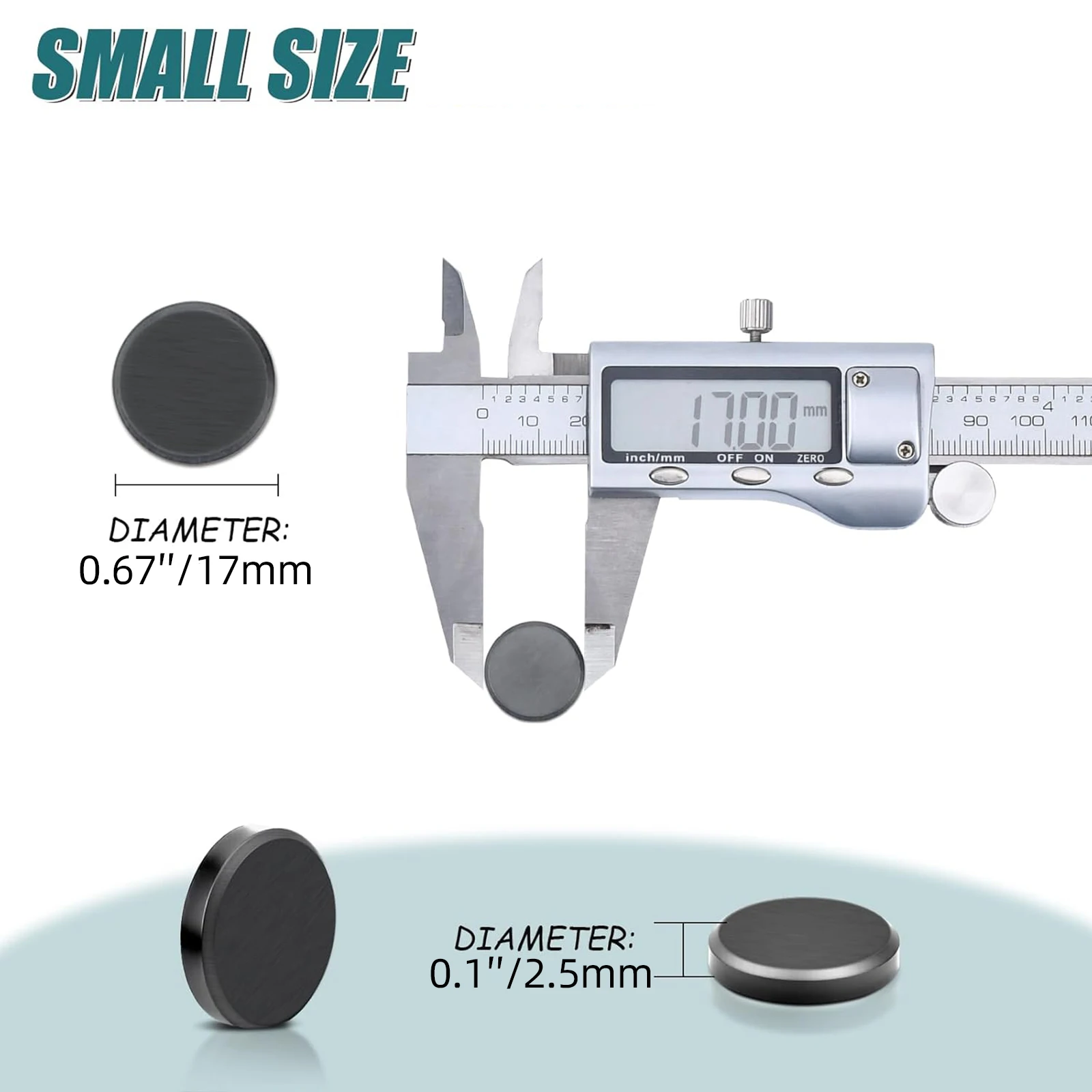 20/40/50/100Pcs Black Industrial Magnets, Round Magnetic Discs, Fridge Ferrite Magnets for Fridge & Bulletin Board, 17x2.5mm view 2