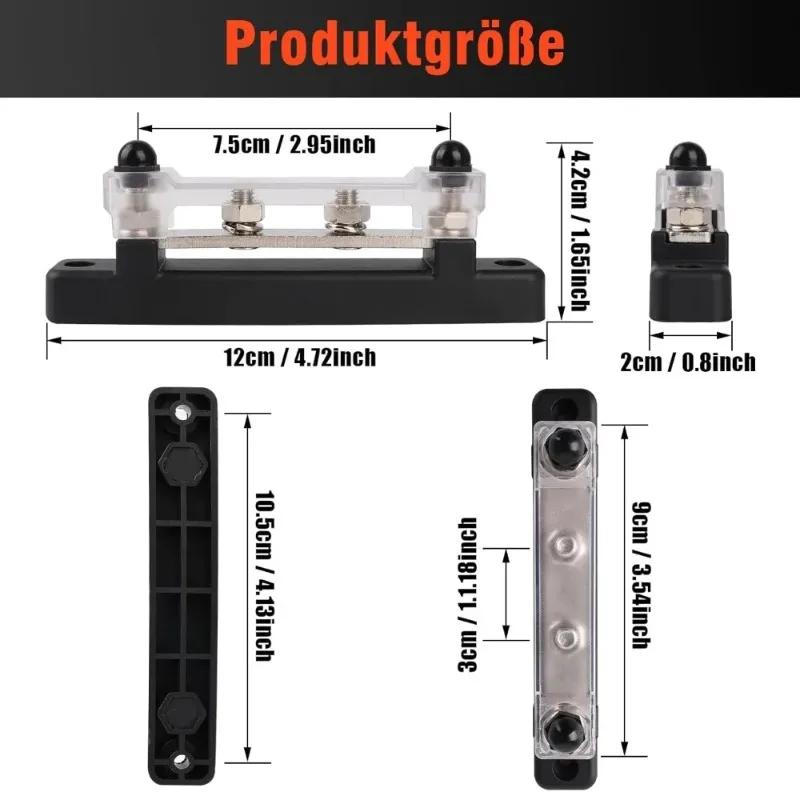 M6 Car Terminal Block Negative Bus Bar 12V 150A Terminal Block 1/4