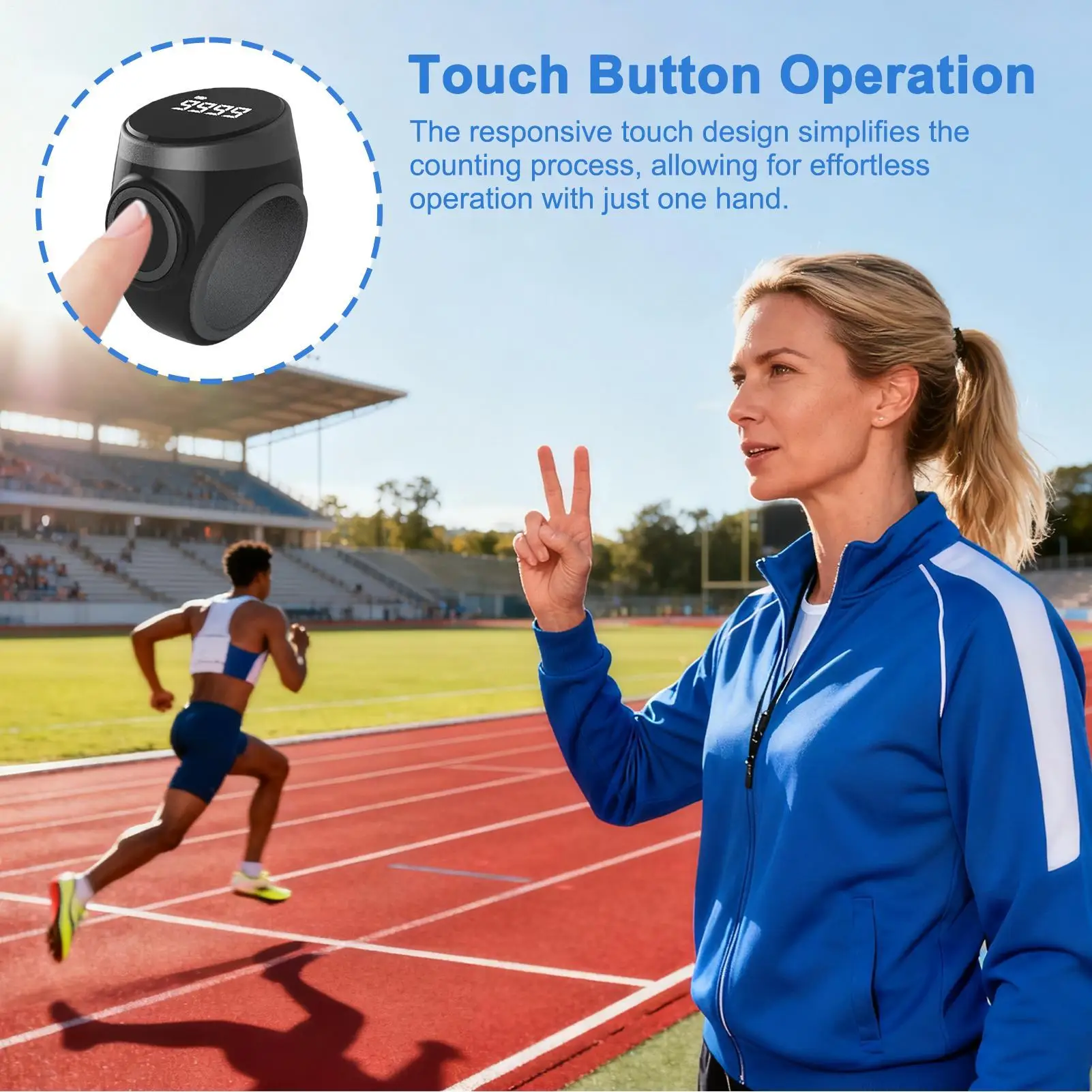 

Кликер на палец, эргономичное водонепроницаемое кольцо, счетчик на палец, кольцо-кликер для прогулок в помещении и на открытом воздухе, гольф, математические упражнения в классе