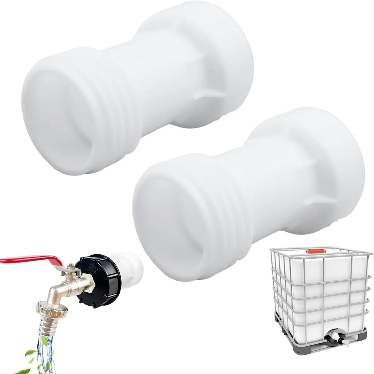 2pcs IBC Tank Additions S60 X 6 Extension Gaskets, IBC Tank Additions Coarse Thread, IBC Container Additions with Rain Barrel Se