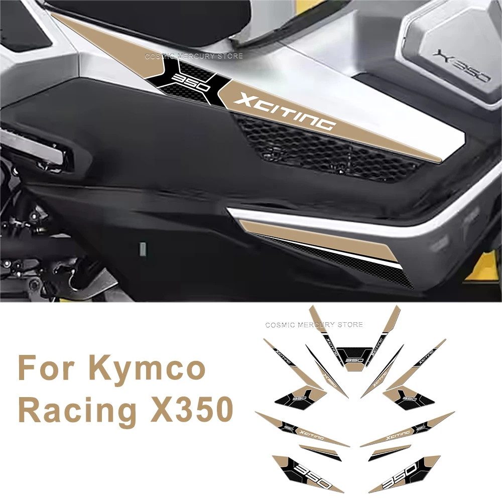 

For Kymco Racing X350 350x Motorcycle Anti slip Tank Pad Side Traction Pads Protector Sticker 3D gel Resin Stickers kit