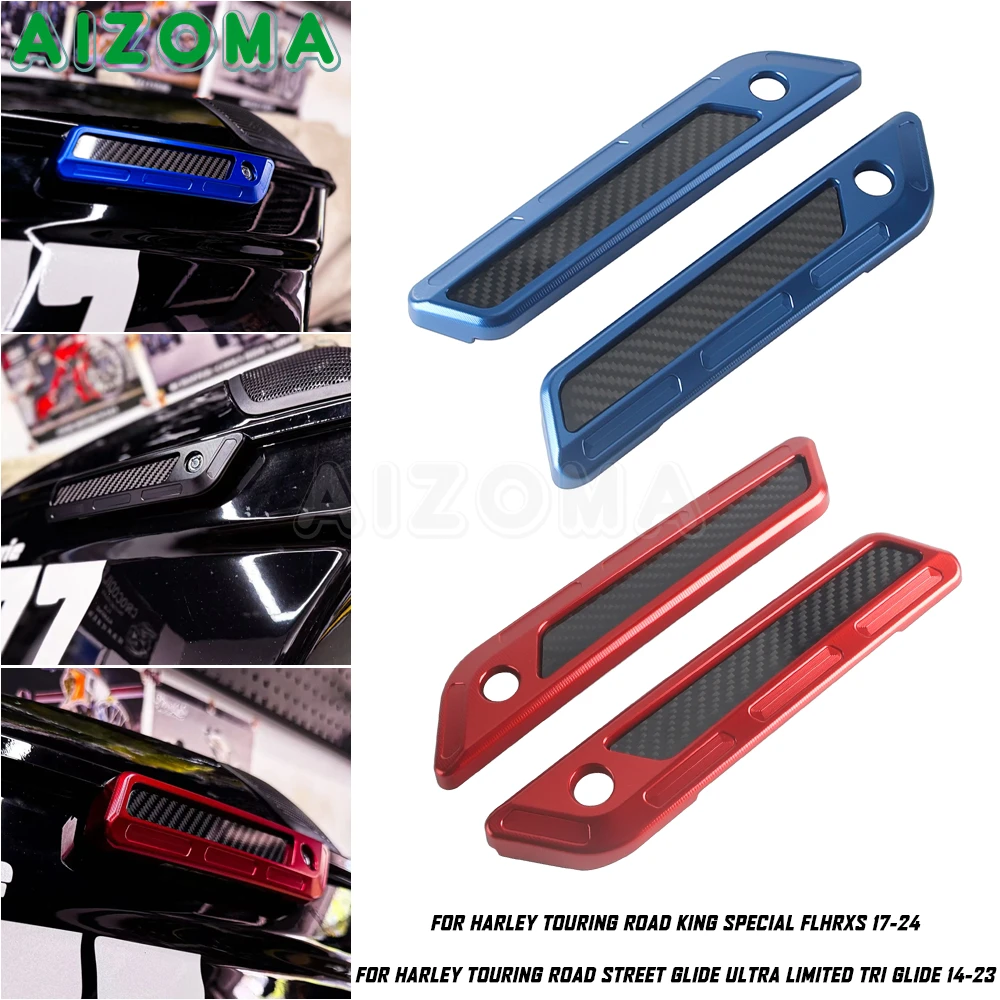 Motorcycle Saddle Bag Latch Cover Trim For Harley Touring Road Street Glide Ultra Limited Tri Glide 14-23 Road King FLHRXS 17-24