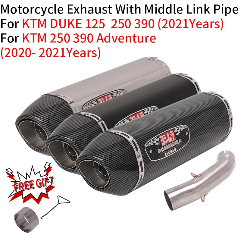 

For KTM DUKE 125 250 390 ADV Adventure 2020 2021 Motorcycle Yoshimura Exhaust System Modify Muffler With Mid link Pipe DB Killer