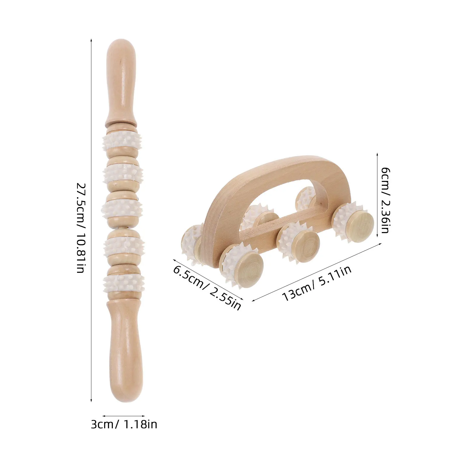 2 قطعة تدليك الأسطوانة مجموعة أدوات الخشب الطبيعية خشبية الجسم الأسطوانة دليل العضلات أدوات التخدير المحمولة لينة سيليكون مدلك #6