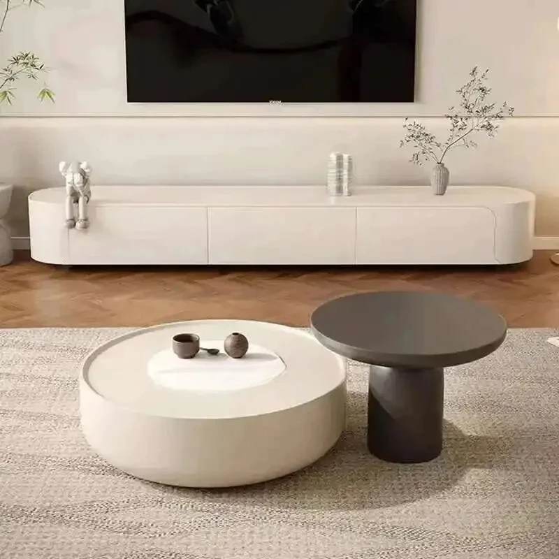 

Modern White TV Stand with Fireplace for Bedroom - Lowboard Furniture for TV Support and Storage