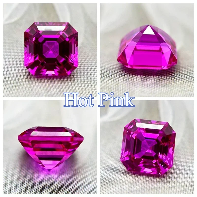 Lab Grown Sapphire Asscher Cutting Multiple colors and sizes Main materials DIY jewelry production