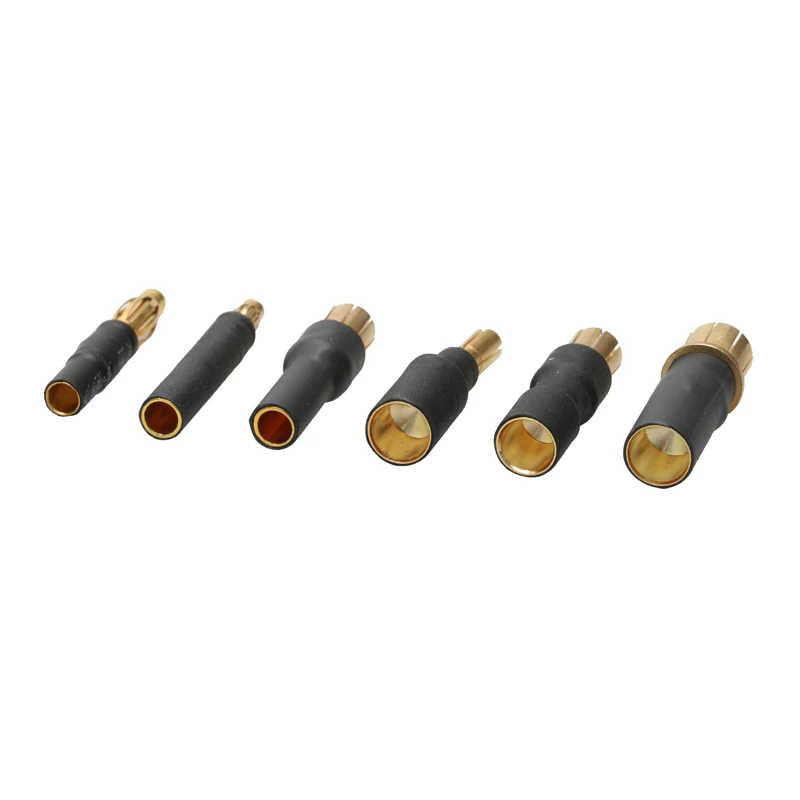 5PCS DIY RC Aircraft Model Toy Motor ESC Adapter 4mm/6.5mm/8mm Banana Male Plug to 3.5mm/6mm/6.5mm Gold-plated Female Connector