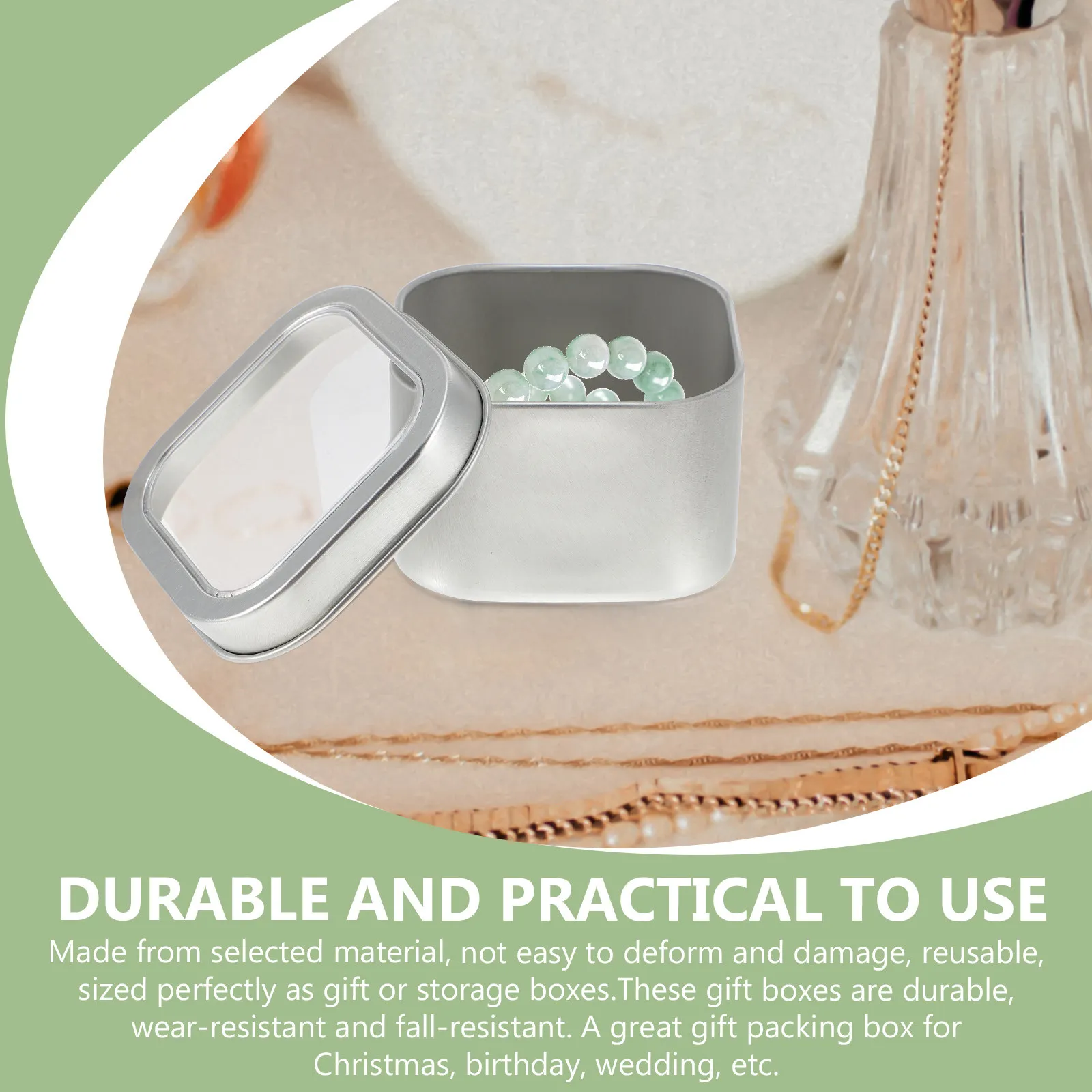 

15 шт. подарочных упаковочных коробок, металлические банки с прозрачными крышками, контейнеры для хранения, идеально подходят для изготовления кремов и мазей своими руками.