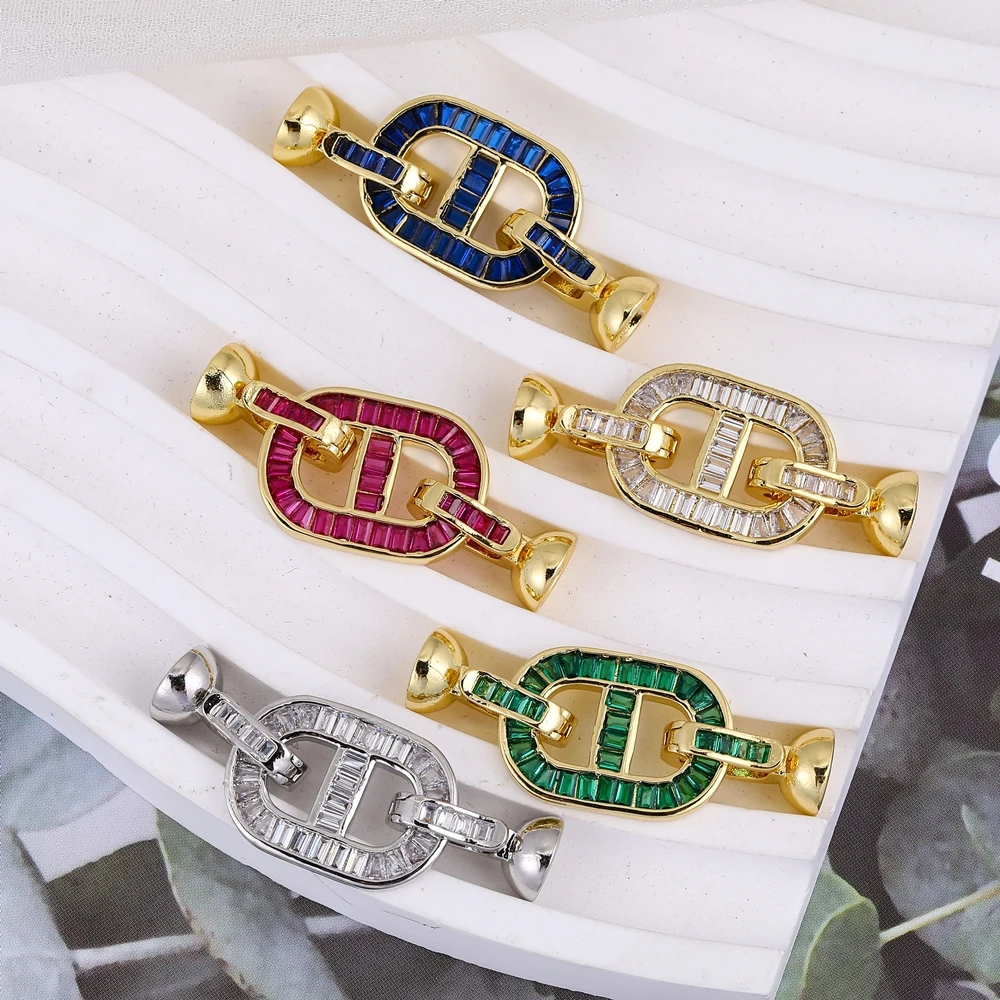 Juya DIY 18K vergoldet Cz Verschluss Verschluss Verschluss Verschlüsse Zubehör für handgemachte Edelsteine Perlen Kristalle Perlen Schmuckherstellung – Detail 4