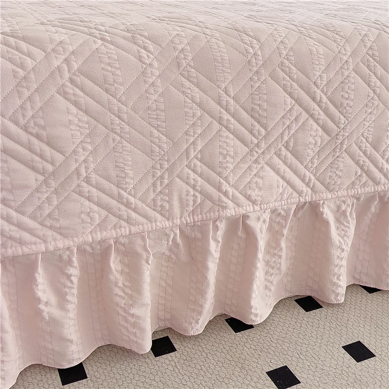 Bonenjoy Bed Cover Plain Bedspread Lace Style Bed Linen 250x250/250x270 Thicken Bedsheets colchas matrimoniales (No Pillowcase)