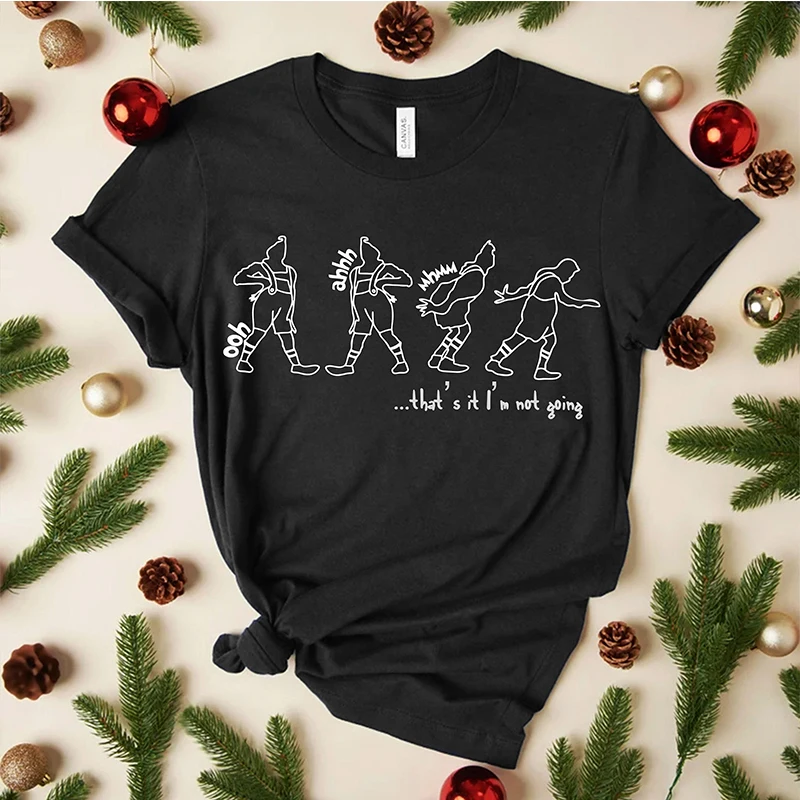 Camisetas con estampado de dibujos animados para mujer, ropa gótica Harajuku, algodón, Feliz Navidad