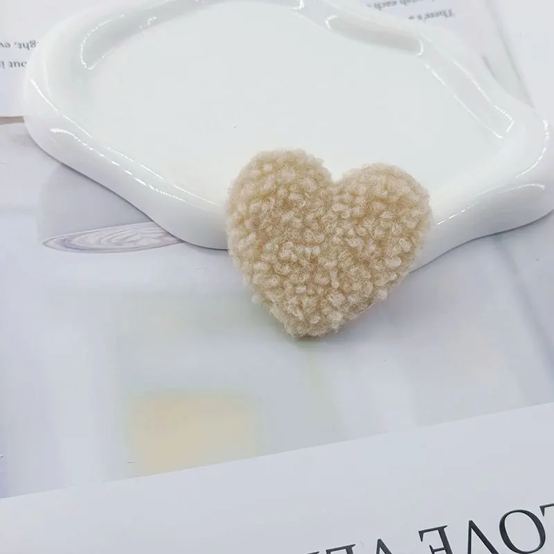 30 Stück neue Woll-Herz-Applikationen für DIY handgemachte Kinder-Haarspangen, Stirnbänder, Stoffaccessoires, Dekorationsaufnäher – Detail 4