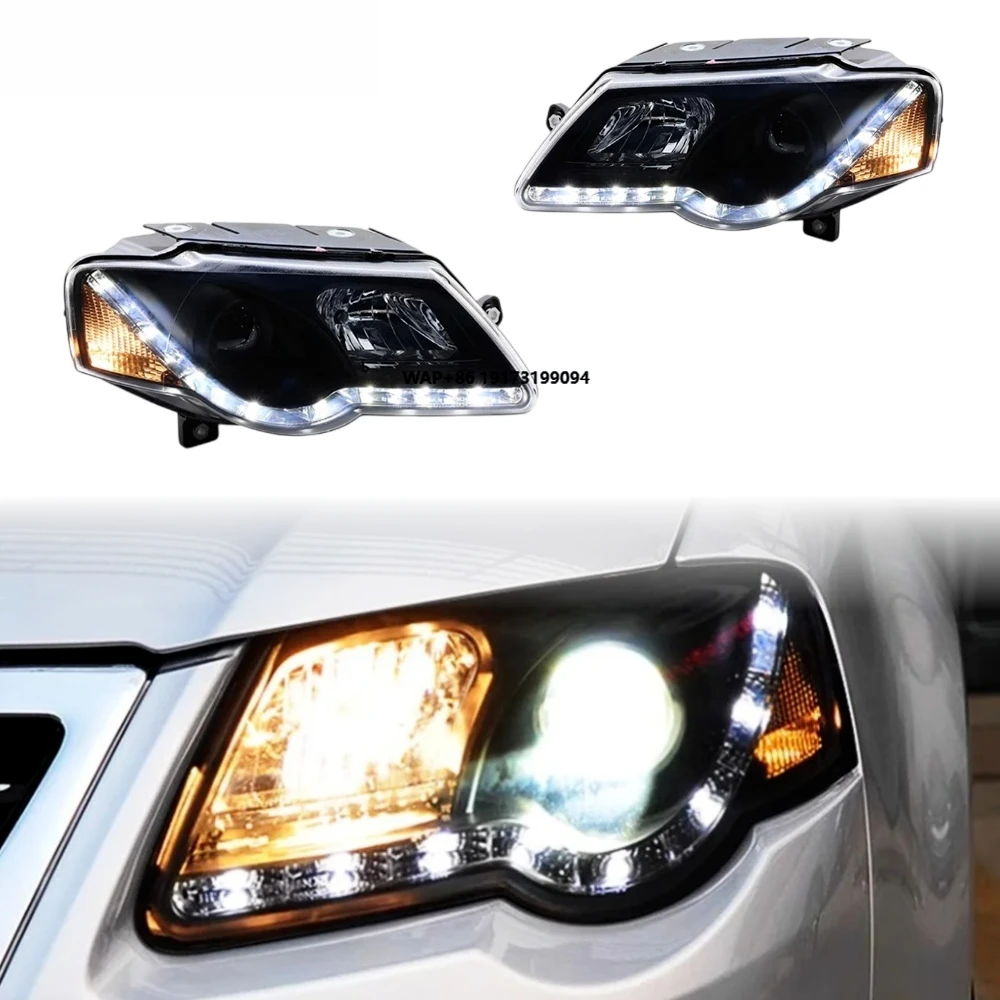 

Фары для Passat 2007-2011: Обновленные светодиодные линзы, передние фонари, автомобильные аксессуары, хит продаж, Plug and Play, DRL