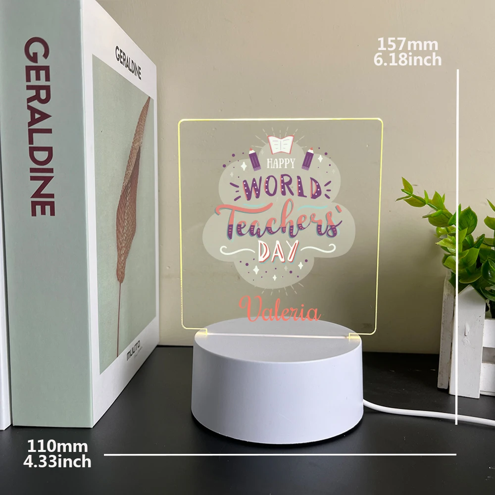 Personalized Custom Teacher Cute  Night Light 3D Illusion Lamp For Home Decoration Children'S Lamp image 2