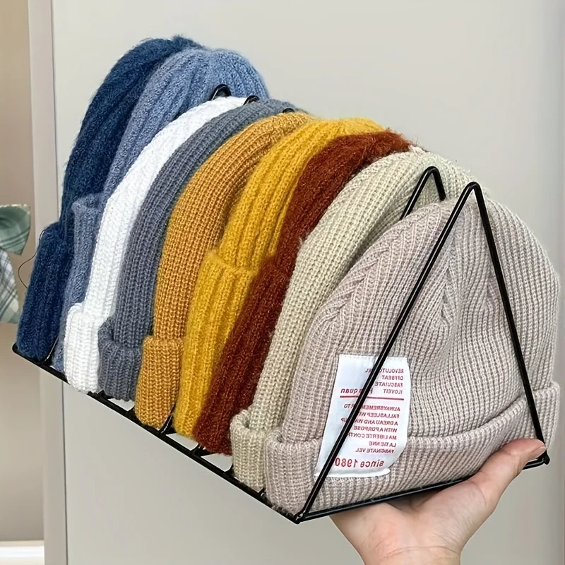 Iron Art Hat Rack |   Multi-Tier Storage for Knitted Hats/Duck Caps |   Sturdy Compact Shelf for Dorm, Home, Boutique Decor