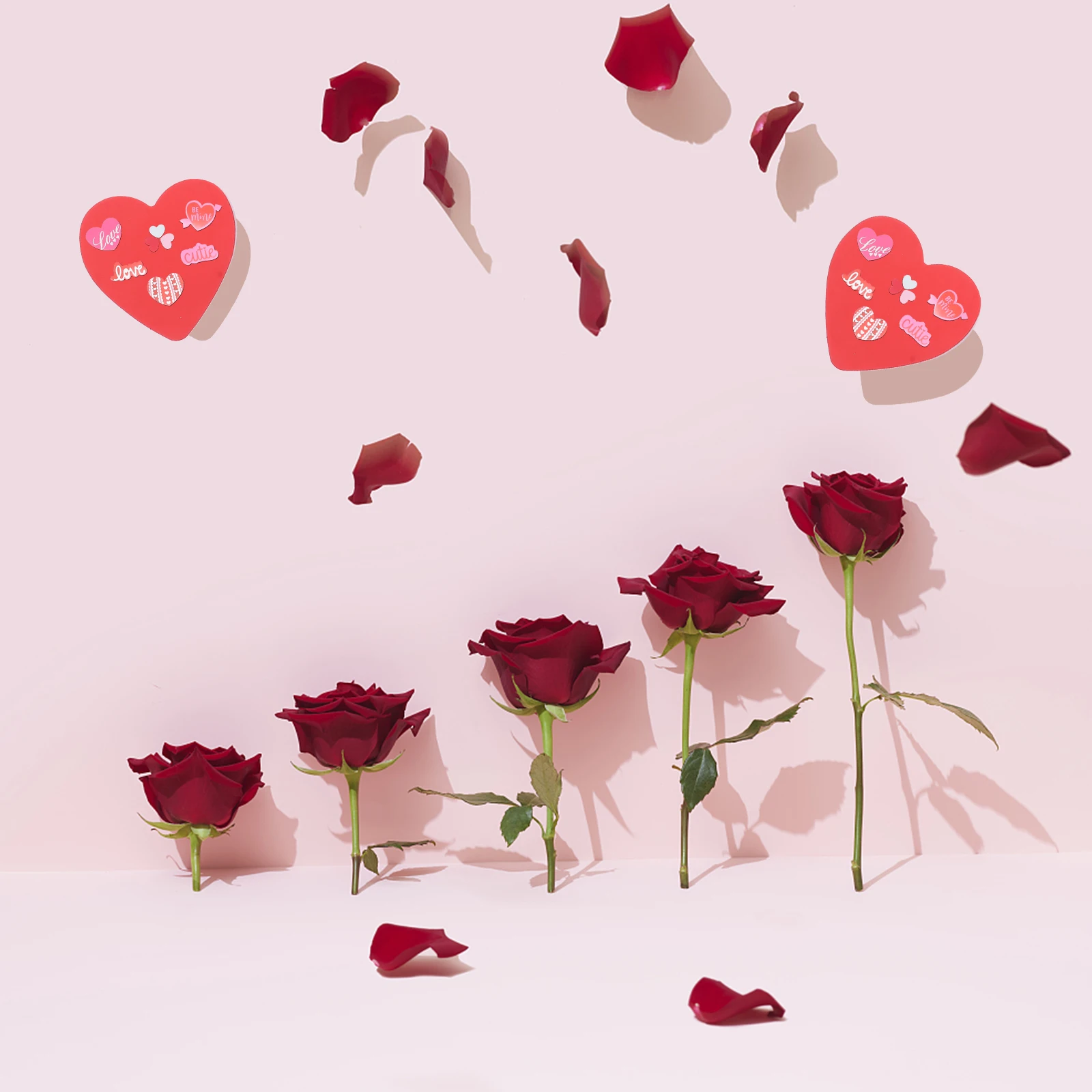 

1 set Heart Shaped Self Adhesive Foam Stickers Valentine Decor Craft Supplies Envelope Wedding DIY Foam Letter Sticker