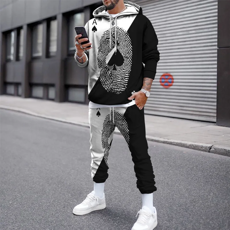 

Playing Cards 3d Printed Hoodie Male Autumn Winter Casual Sweashirts Sweatpants Men Tracksuit Set Fashion Men's Clothing Suit