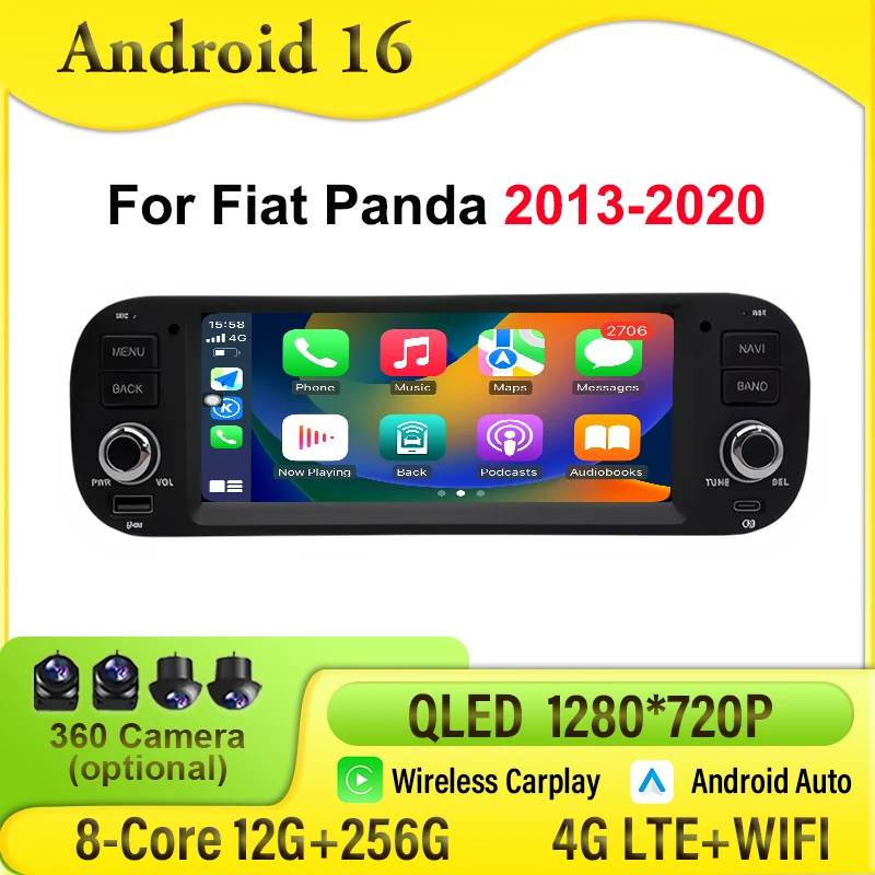 7" For Fiat Panda 2…