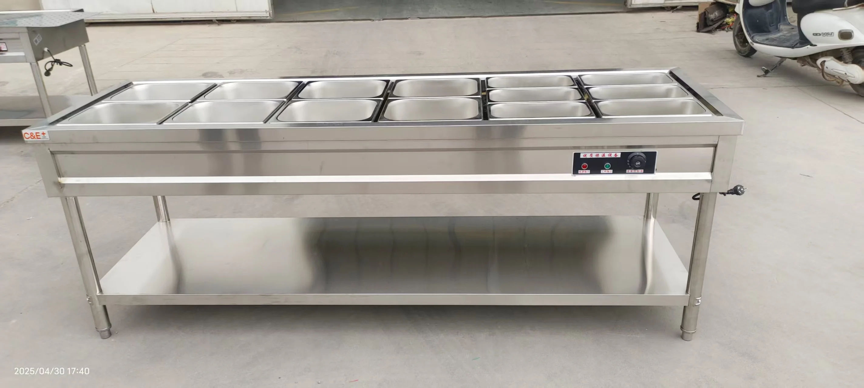 International Popular Kitchen Bain Marie Stainless Steel 201/304 Electric Table Food Warmer Hot Pot Buffet Display