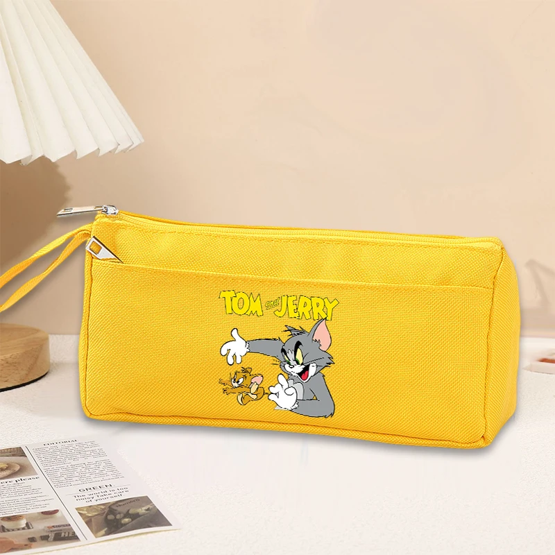 

Tom and Jerry Canvas Pencilcase Cute Cartoon Zipper Students Back To School Stationary Storage Pouch Fashion Pencil Bags Gifts